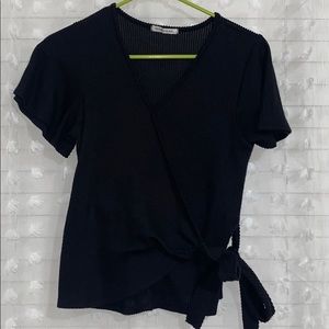 Cute Black Top with Bow